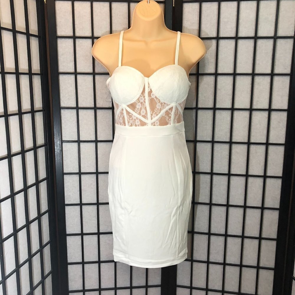 Womens Fashion Nova Off White Dress Small NWT